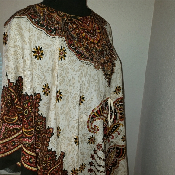 New Tan and Bronze Kaftan Abaya Cover-up Dress - Picture 7 of 12